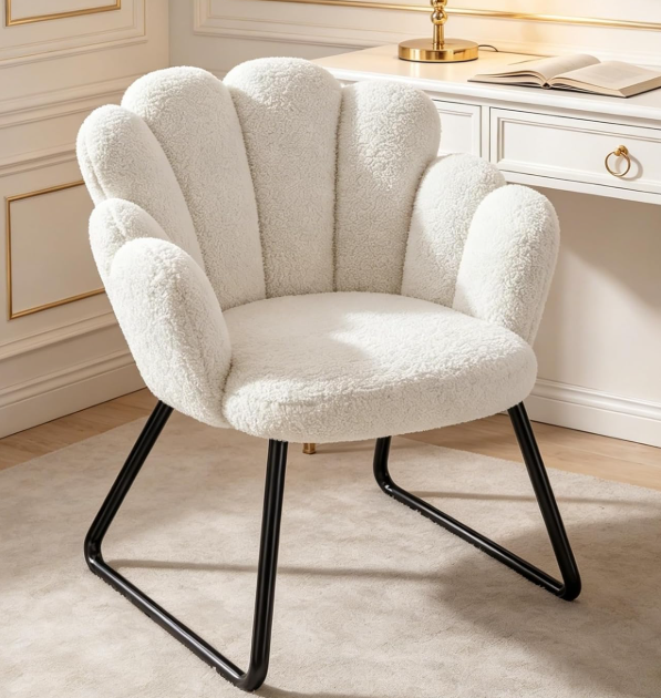 Petal-Back Vanity Stool (Modern Minimalist Style)